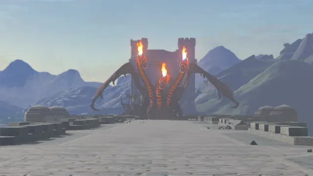 Flame Gleeok on Hylia Lake Bridge